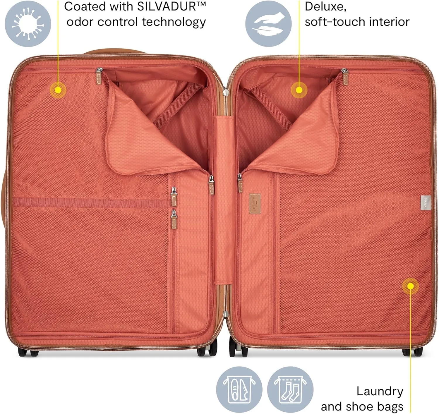 DELSEY PARIS Chatelet Air 2.0 Hardside Luggage with Spinner Wheels, Angora, Checked-Medium 24 Inch