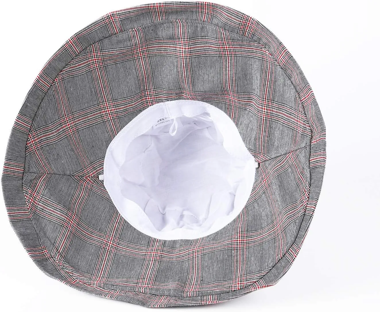 DOCILA Stylish Bucket Hats for Women Foldable Outdoor Plaid Fisherman Sun/Rain Cap with Chin Strap