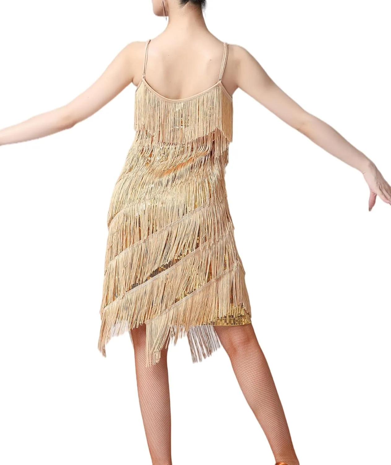 ECDAHICC Womens Dresses Flapper Dresses 20s Gatsby with All-Over Fringe Mini Dresses
