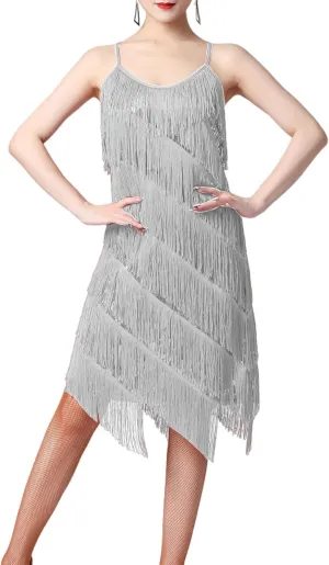 ECDAHICC Womens Dresses Flapper Dresses 20s Gatsby with All-Over Fringe Mini Dresses