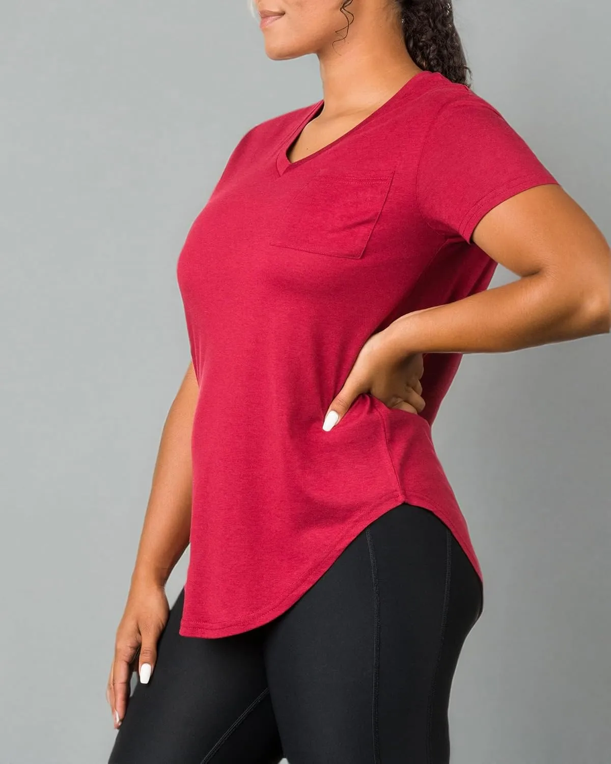 Epic MMA Gear Plus Size Womens V Neck Collar T Shirt | Summer Top with Chest Pocket