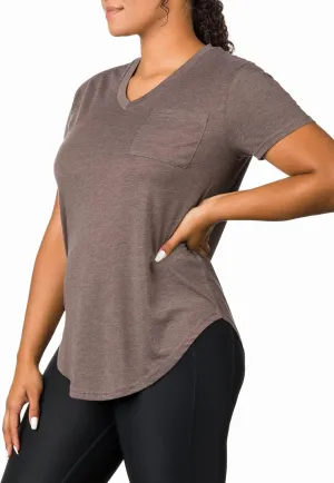 Epic MMA Gear Plus Size Womens V Neck Collar T Shirt | Summer Top with Chest Pocket