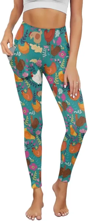 Fashion Leggings with Pockets for Women Yoga Leggings XS-3XL Breathable Workout Leggings High Waist