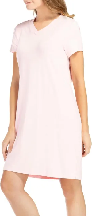 Fishers Finery Women's Organic Cotton and Rayon Blend Short Sleeve Sleep Dress Sleep Shirt