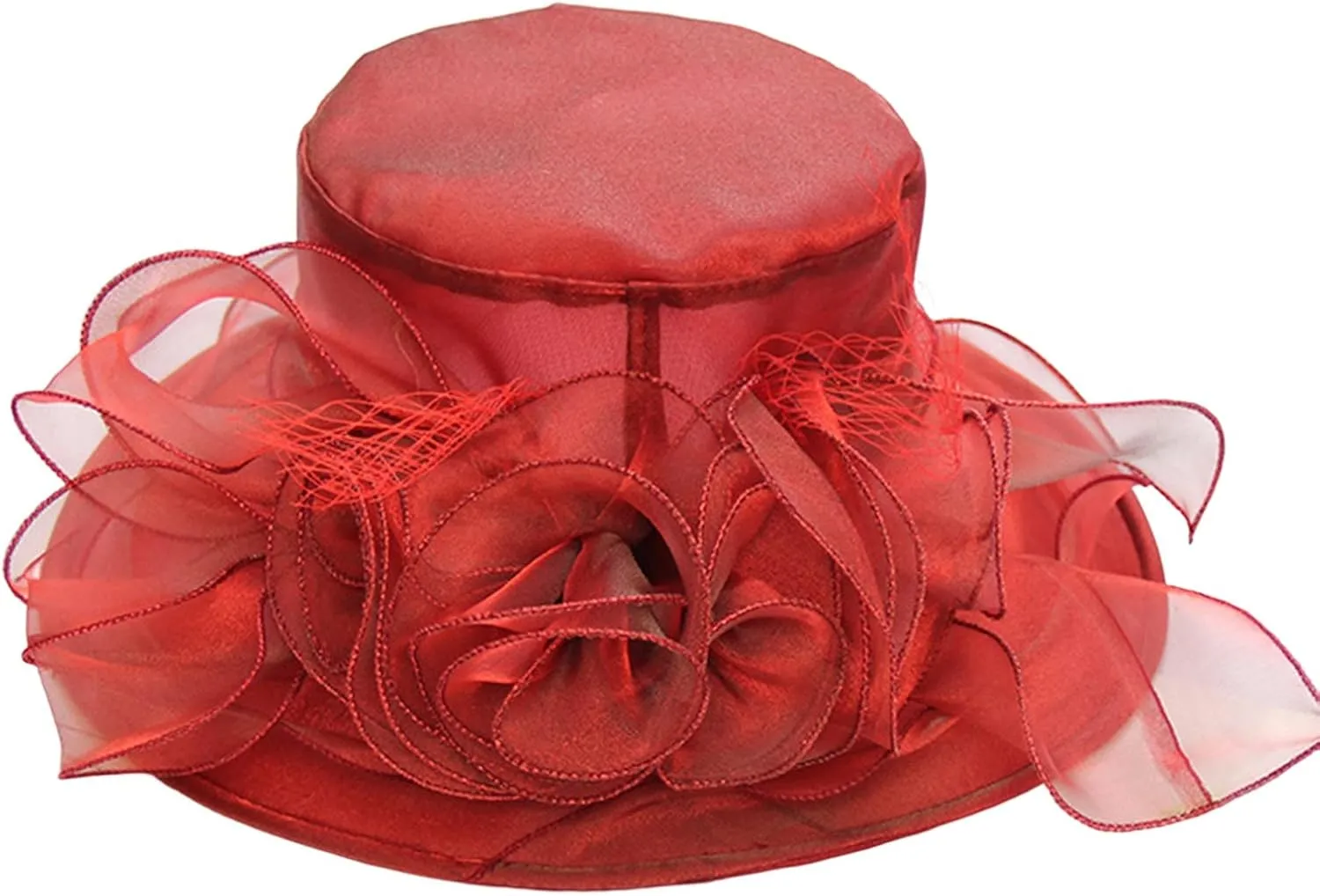 Flower Sun Hats for Women Wide Brim Lace Bucket Hat Summer Beach Seaside Holiday Hat Elegant Wedding Guest Dress Hat