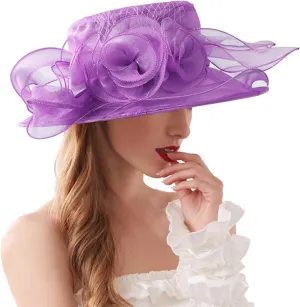 Flower Sun Hats for Women Wide Brim Lace Bucket Hat Summer Beach Seaside Holiday Hat Elegant Wedding Guest Dress Hat