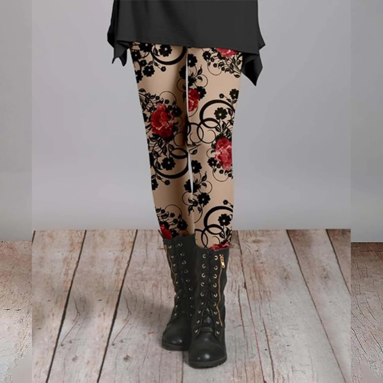 Funny Christmas Leggings for Women Cotton High Waisted Thick Leggings Holiday Workout Leggings