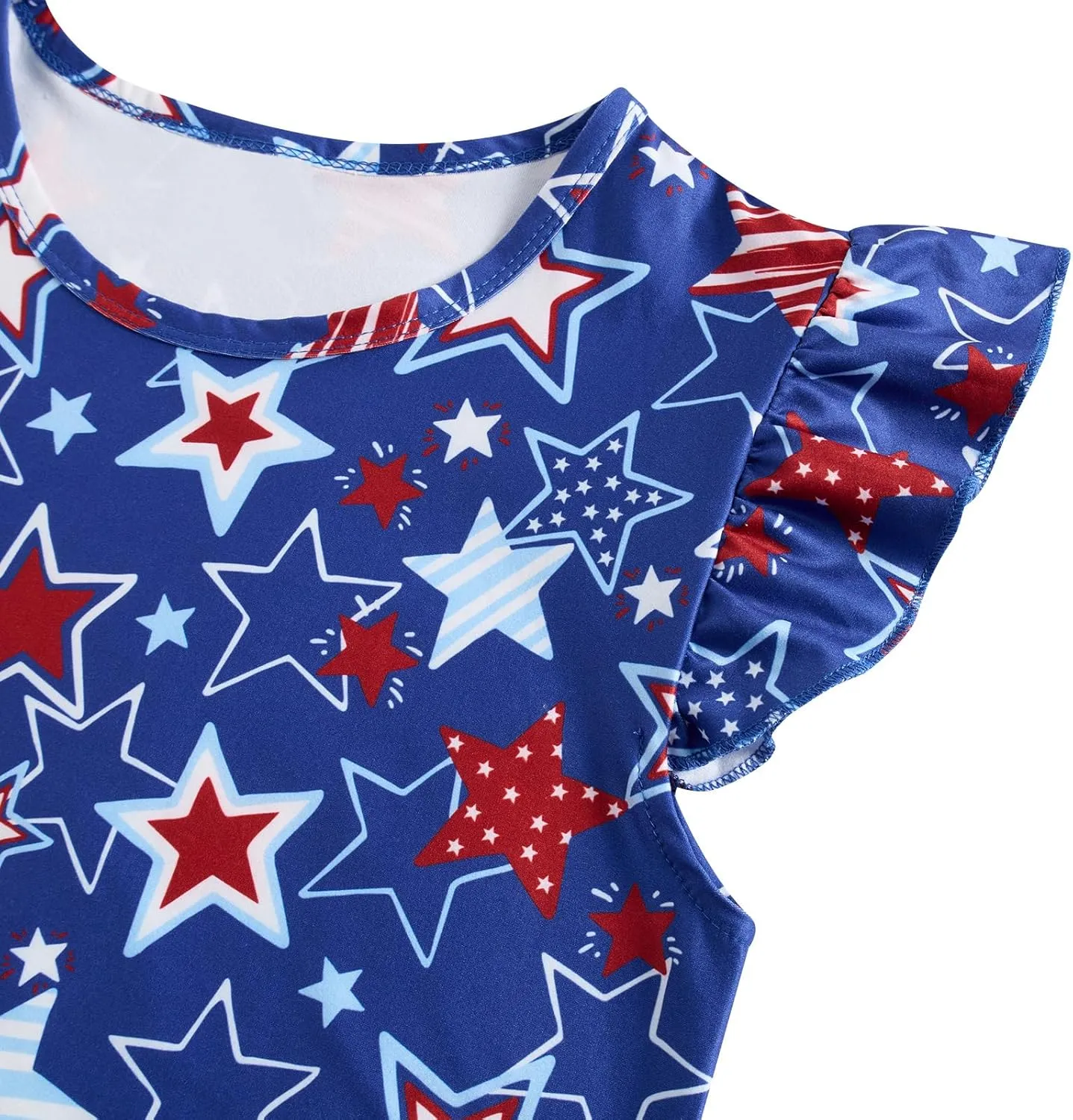 Funnycokid Girls Nightgowns Pajamas Dress 3D Printed Flutter Sleeve Sleepwear Nightdress Nightshirt for 5-12 Years