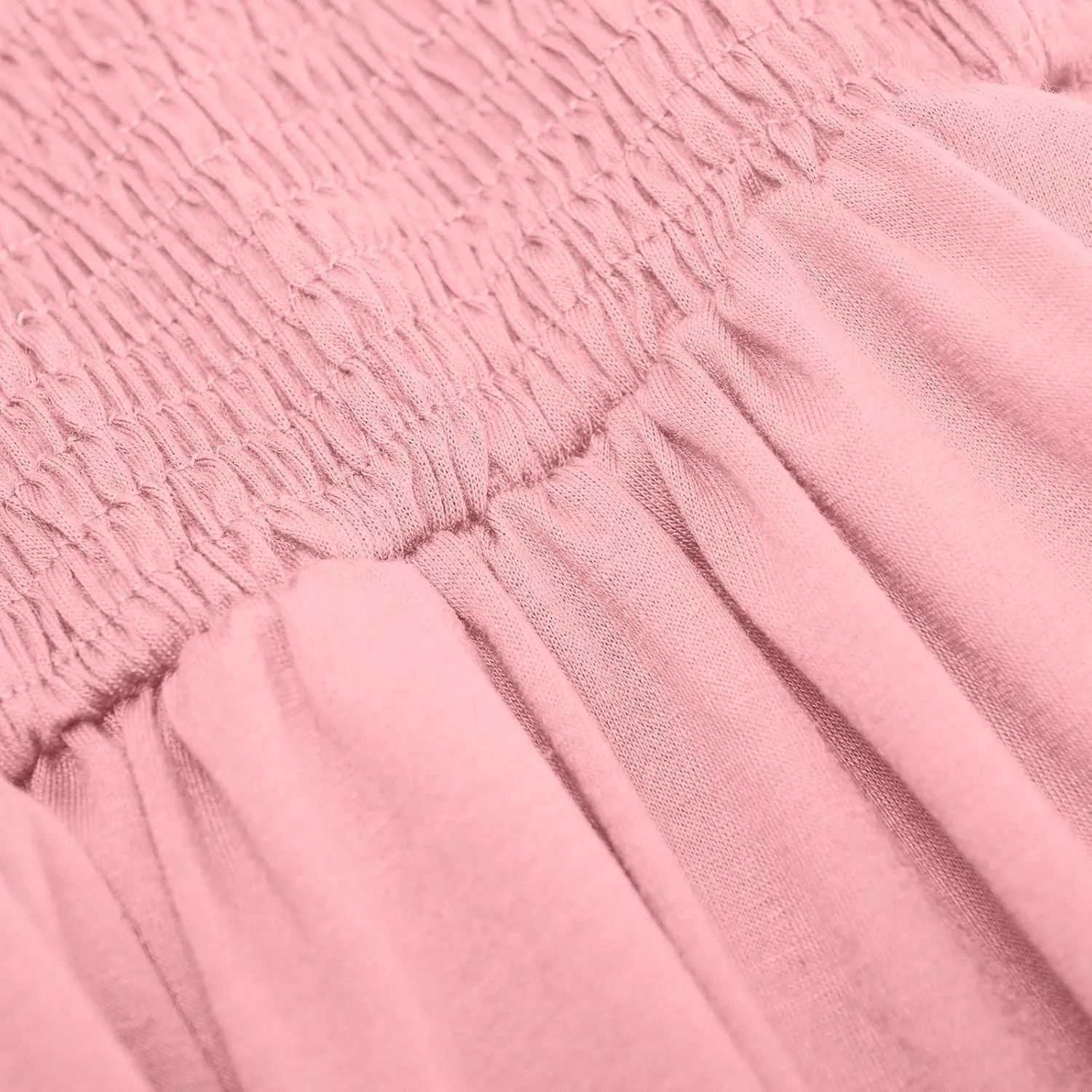 Girls Casual Dress Summer Flutter Sleeve Swing Dresses Kids Smocked Ruffle Mini Skirts Solid Color Tiered Sundress