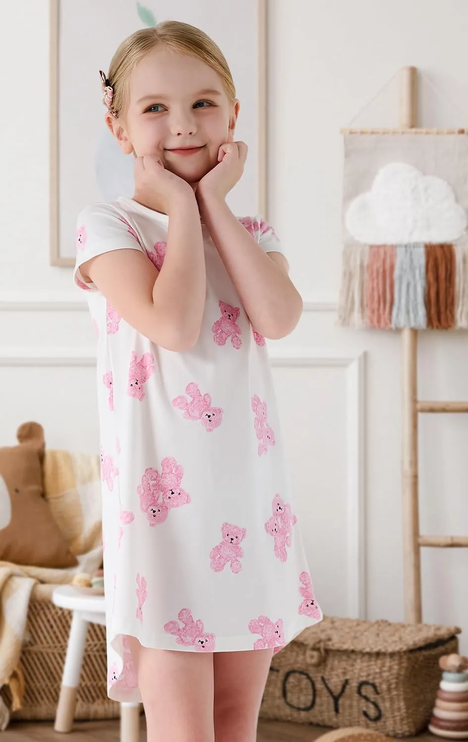 Girls' Cotton Dress, Soft Cartoon Comfortable Dresses, 3-12 Years