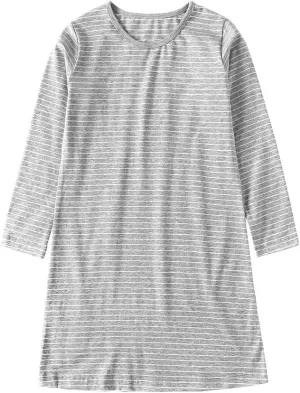 Girl's Stripes Nightgowns Cotton Sleep Shirts Sleepwear Princess Nightdress