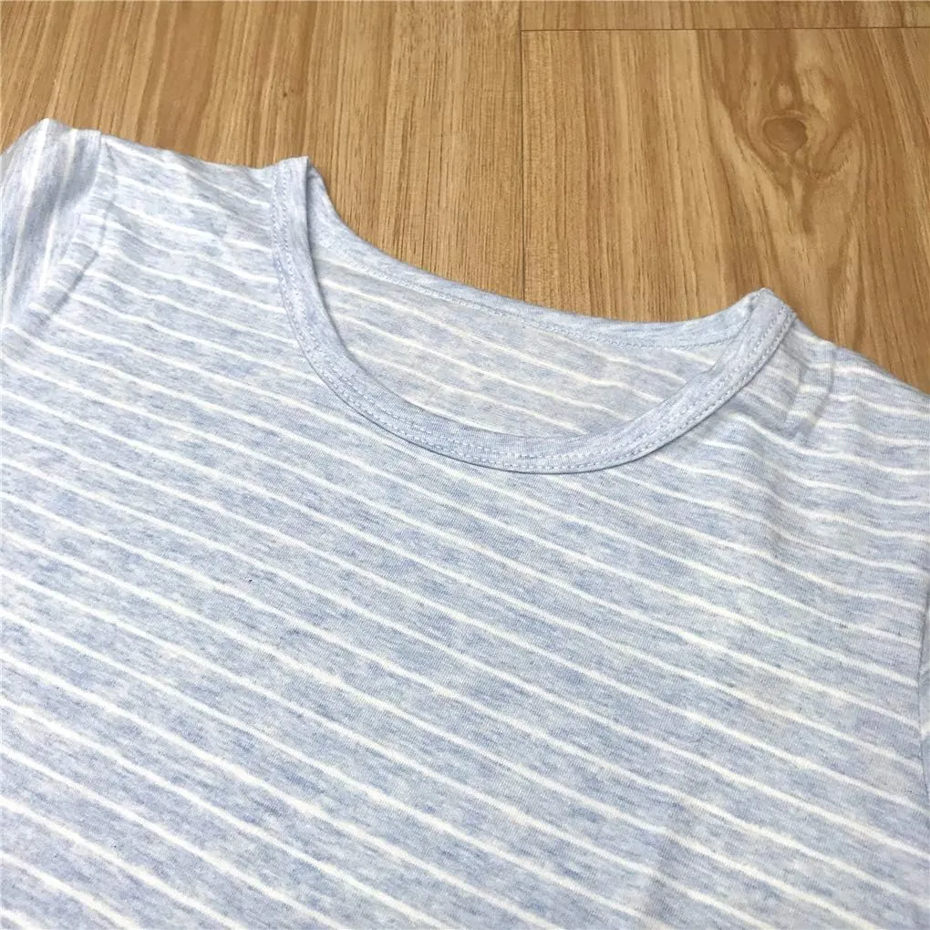 Girl's Stripes Nightgowns Cotton Sleep Shirts Sleepwear Princess Nightdress