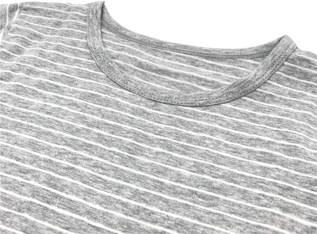 Girl's Stripes Nightgowns Cotton Sleep Shirts Sleepwear Princess Nightdress