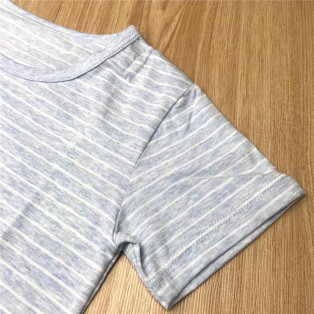 Girl's Stripes Nightgowns Cotton Sleep Shirts Sleepwear Princess Nightdress