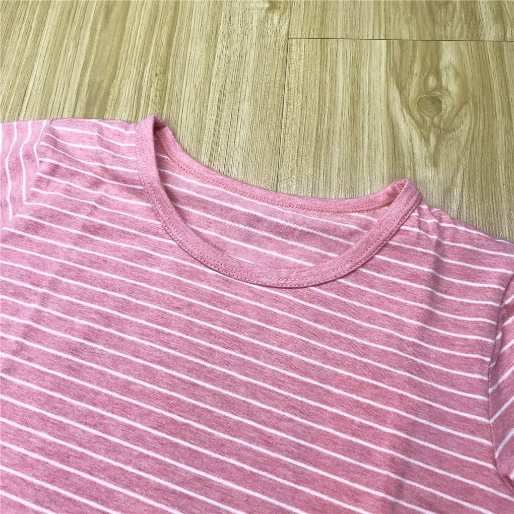 Girl's Stripes Nightgowns Cotton Sleep Shirts Sleepwear Princess Nightdress