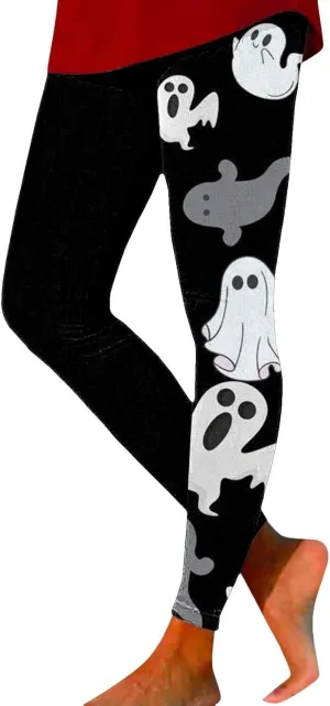 Halloween Leggings Woman Halloween Printed Sports Yoga Pants Leggings Length Seasonal Printed Leggings Pumpkin
