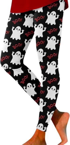 Halloween Leggings Woman Halloween Printed Sports Yoga Pants Leggings Length Seasonal Printed Leggings Pumpkin