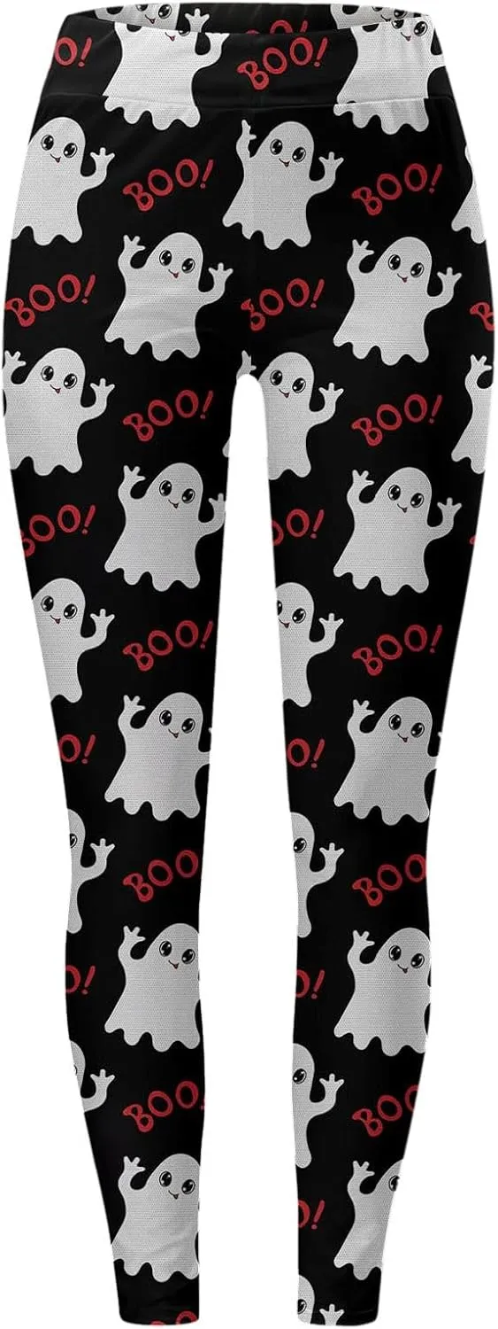 Halloween Leggings Woman Halloween Printed Sports Yoga Pants Leggings Length Seasonal Printed Leggings Pumpkin