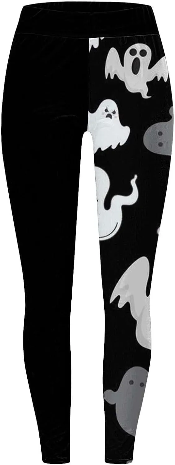 Halloween Leggings Woman Halloween Printed Sports Yoga Pants Leggings Length Seasonal Printed Leggings Pumpkin