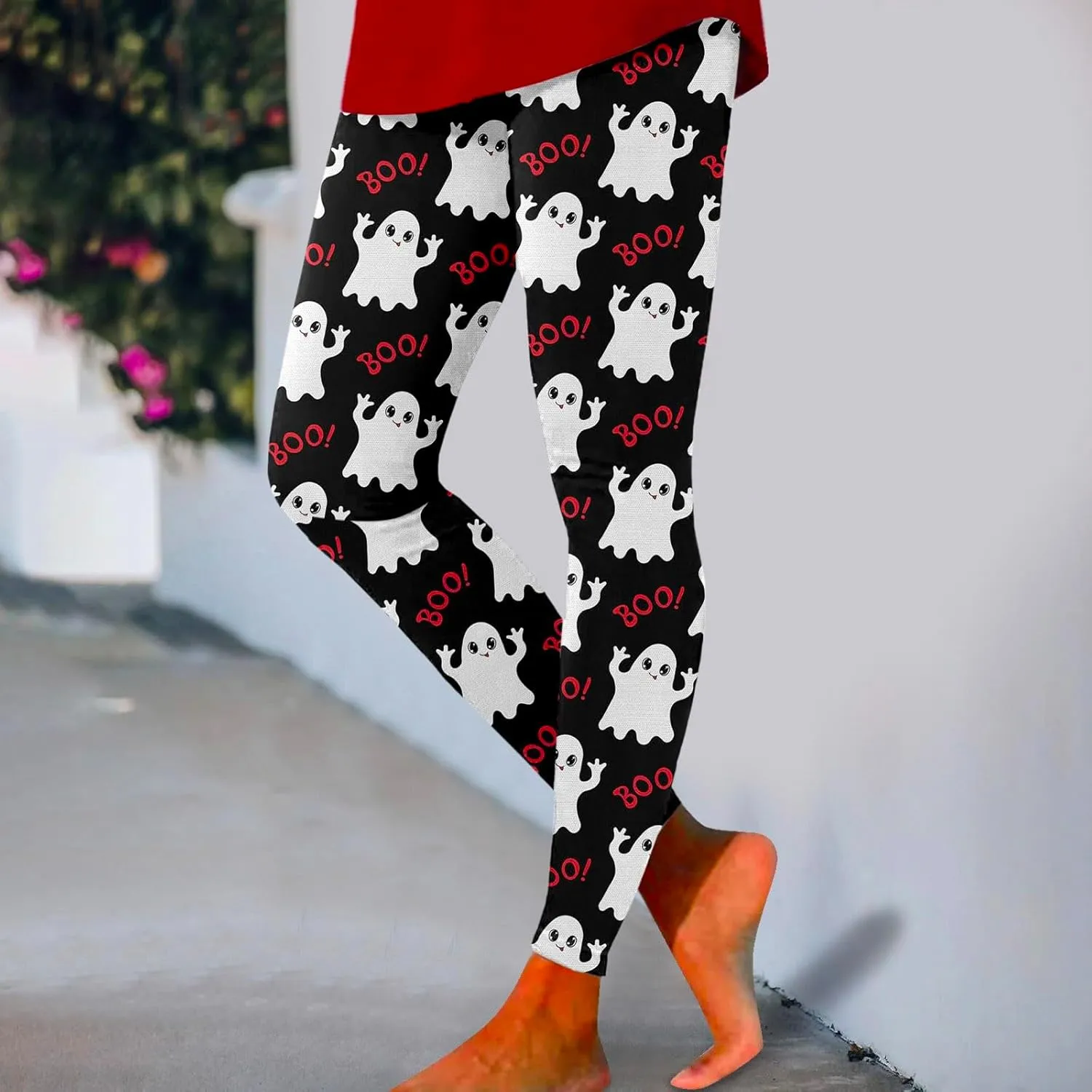 Halloween Leggings Woman Halloween Printed Sports Yoga Pants Leggings Length Seasonal Printed Leggings Pumpkin