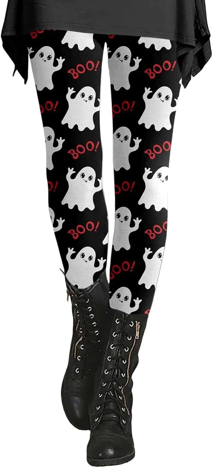 Halloween Leggings Woman Halloween Printed Sports Yoga Pants Leggings Length Seasonal Printed Leggings Pumpkin