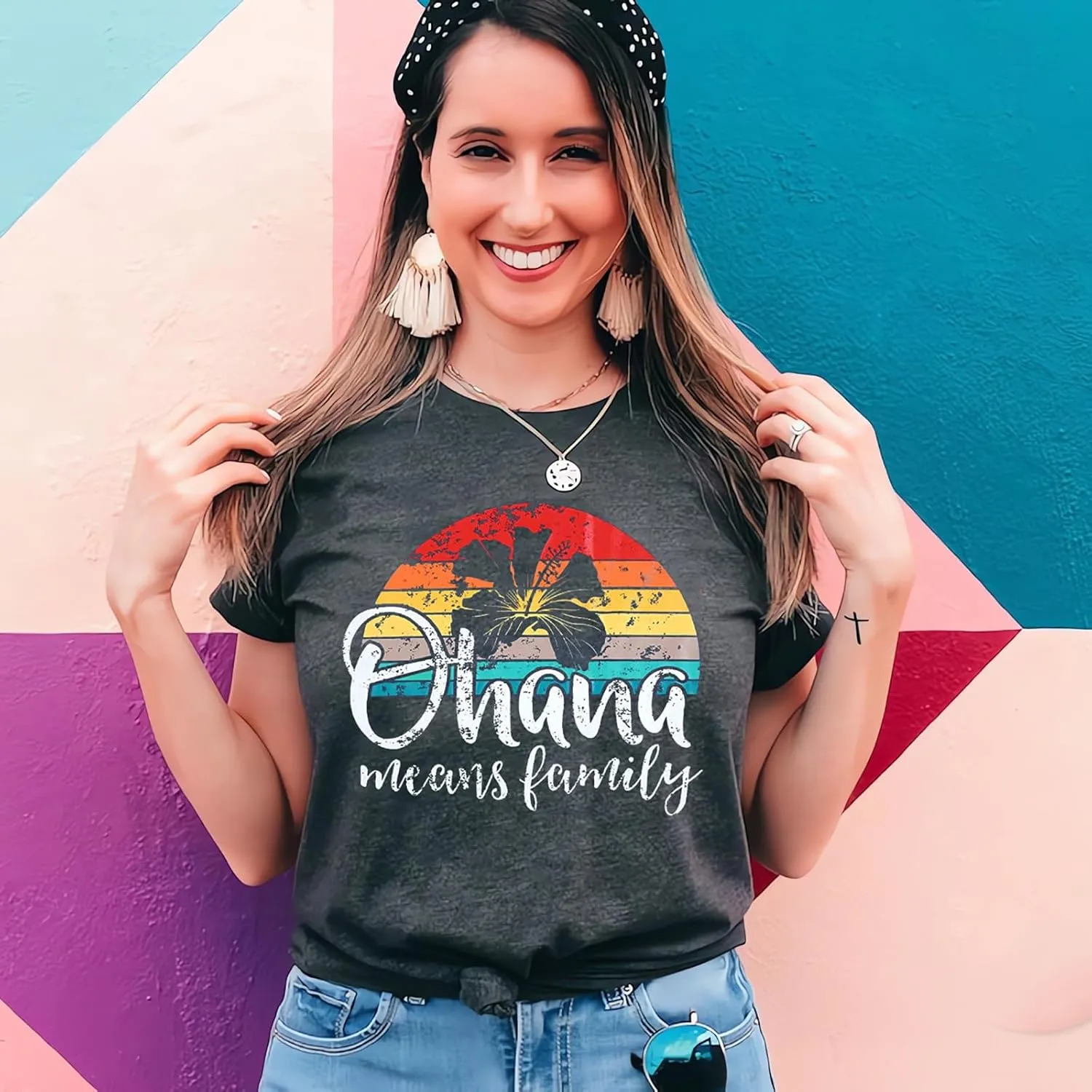 Hawaiian Shirts for Women Palm Trees Beach Graphic Tee Tops Summer Vacation Short Sleeve Tshirt Tops