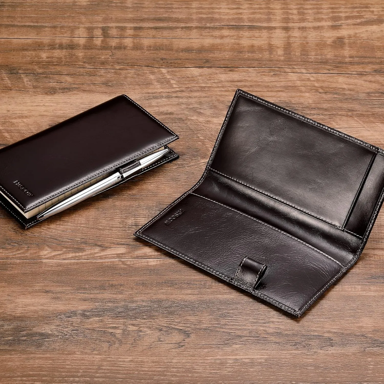 HISCOW Supple Leather Checkbook Cover with Free Divider - Italian Calfskin
