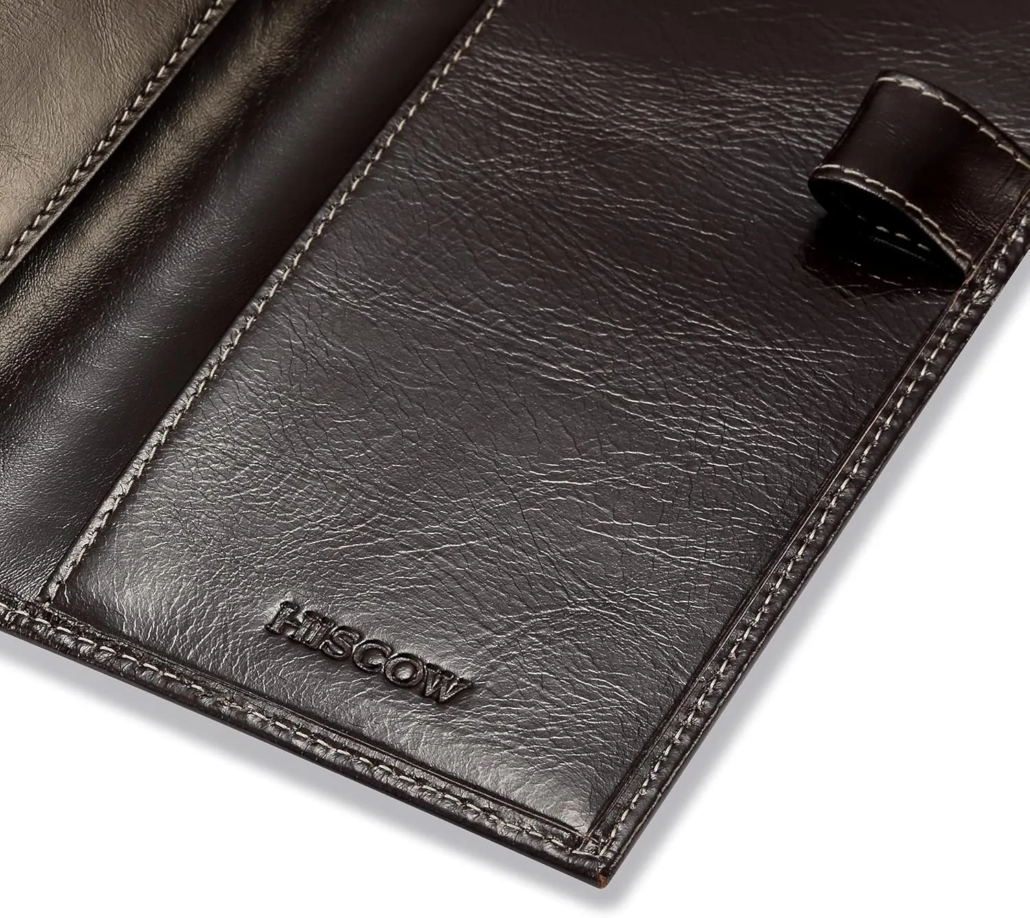 HISCOW Supple Leather Checkbook Cover with Free Divider - Italian Calfskin