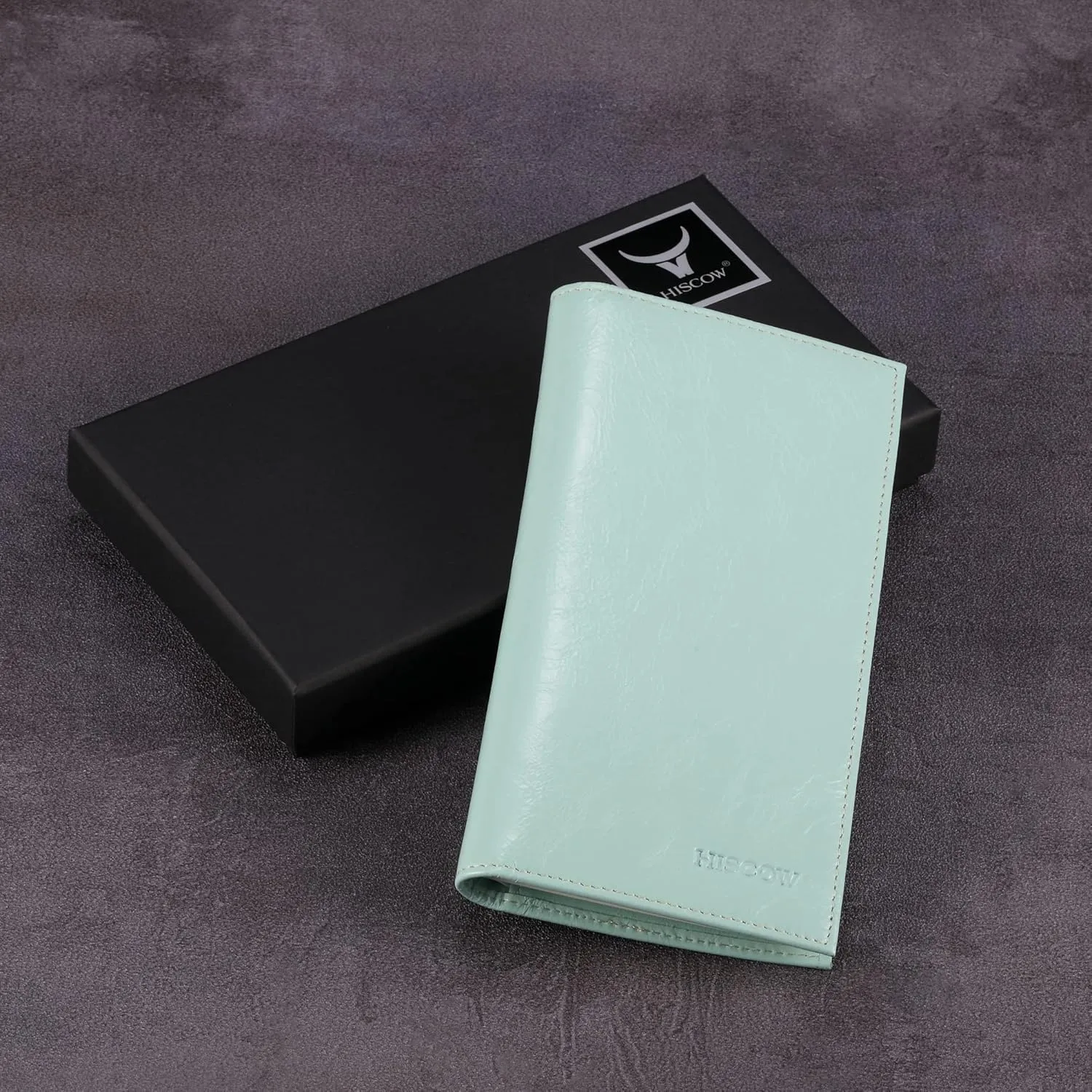 HISCOW Supple Leather Checkbook Cover with Free Divider - Italian Calfskin