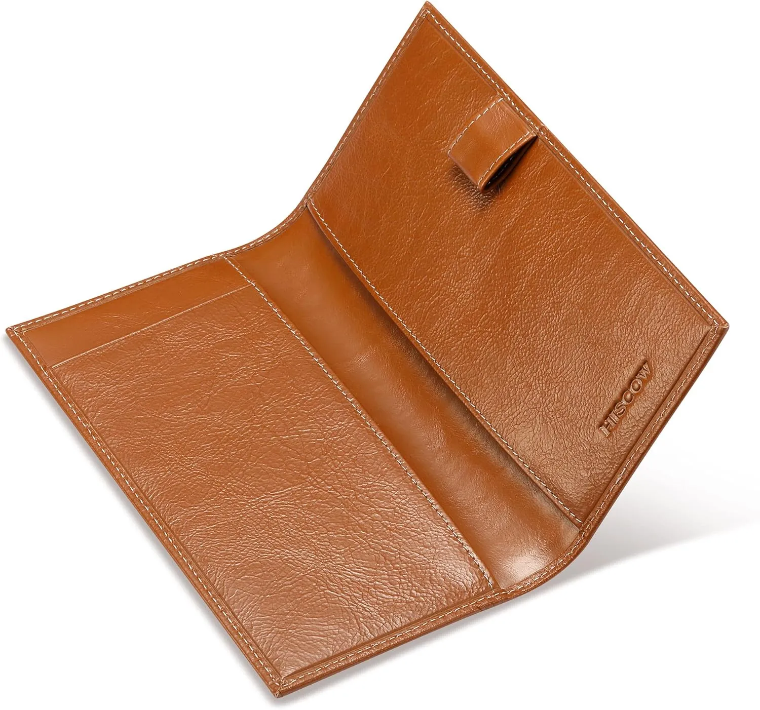 HISCOW Supple Leather Checkbook Cover with Free Divider - Italian Calfskin