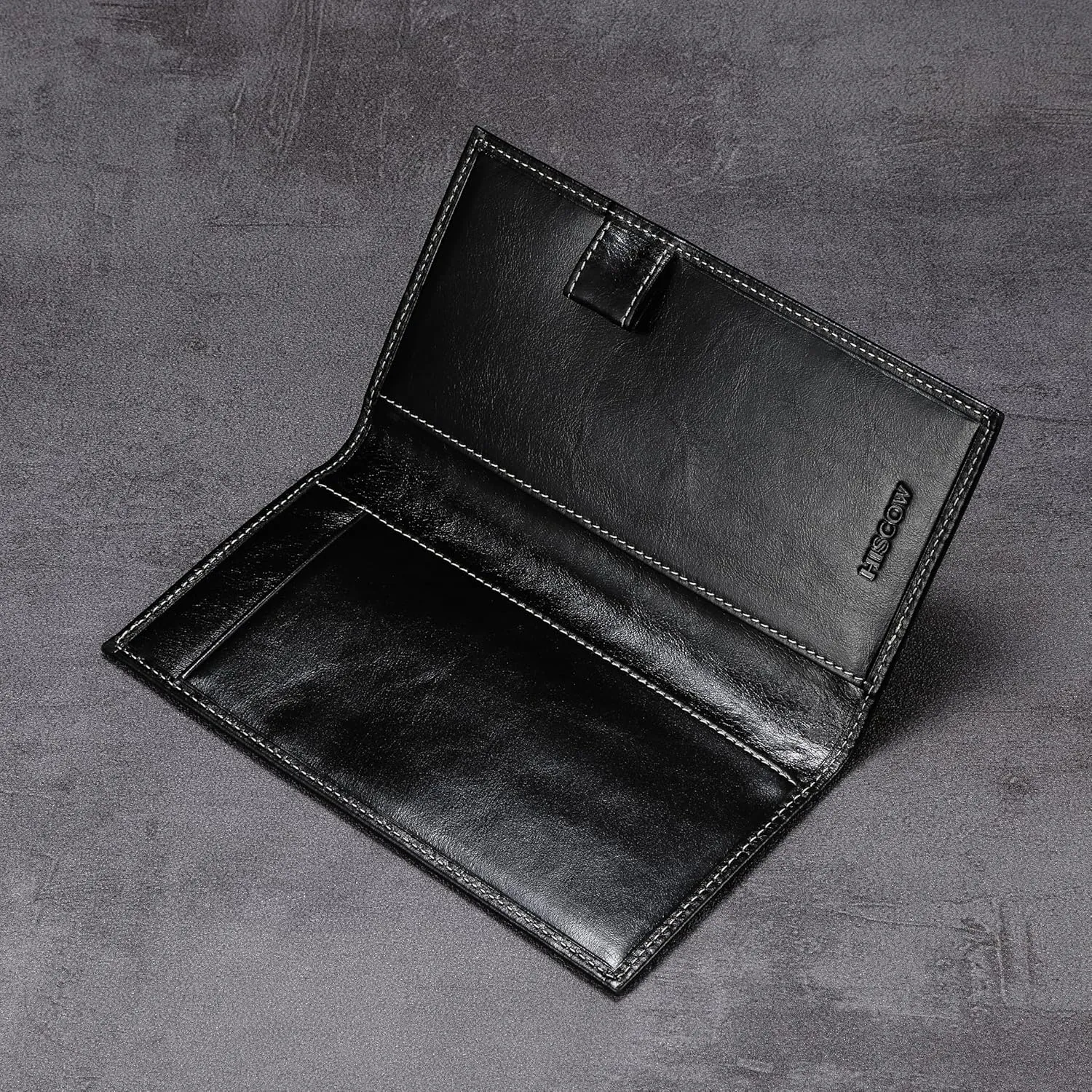 HISCOW Supple Leather Checkbook Cover with Free Divider - Italian Calfskin
