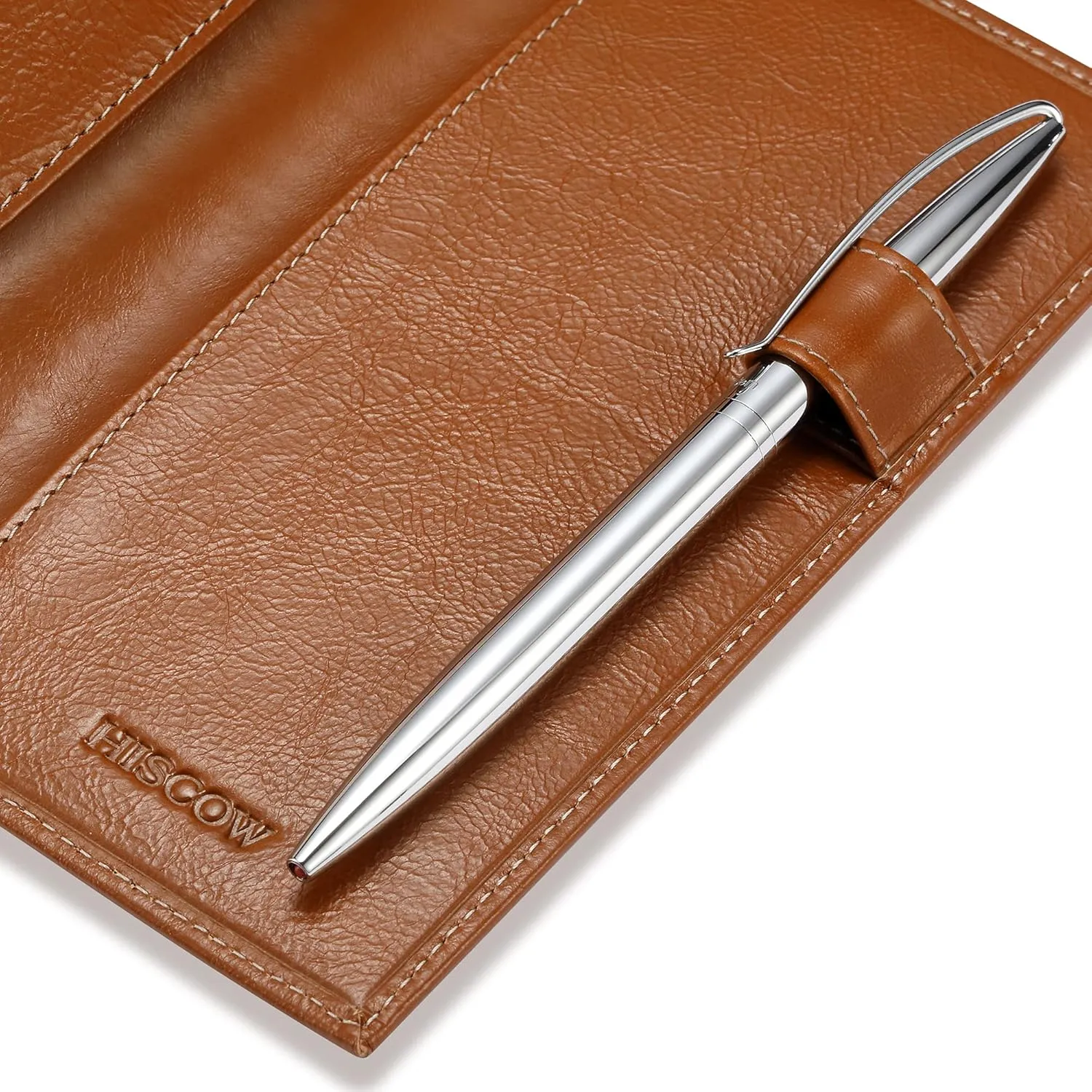 HISCOW Supple Leather Checkbook Cover with Free Divider - Italian Calfskin