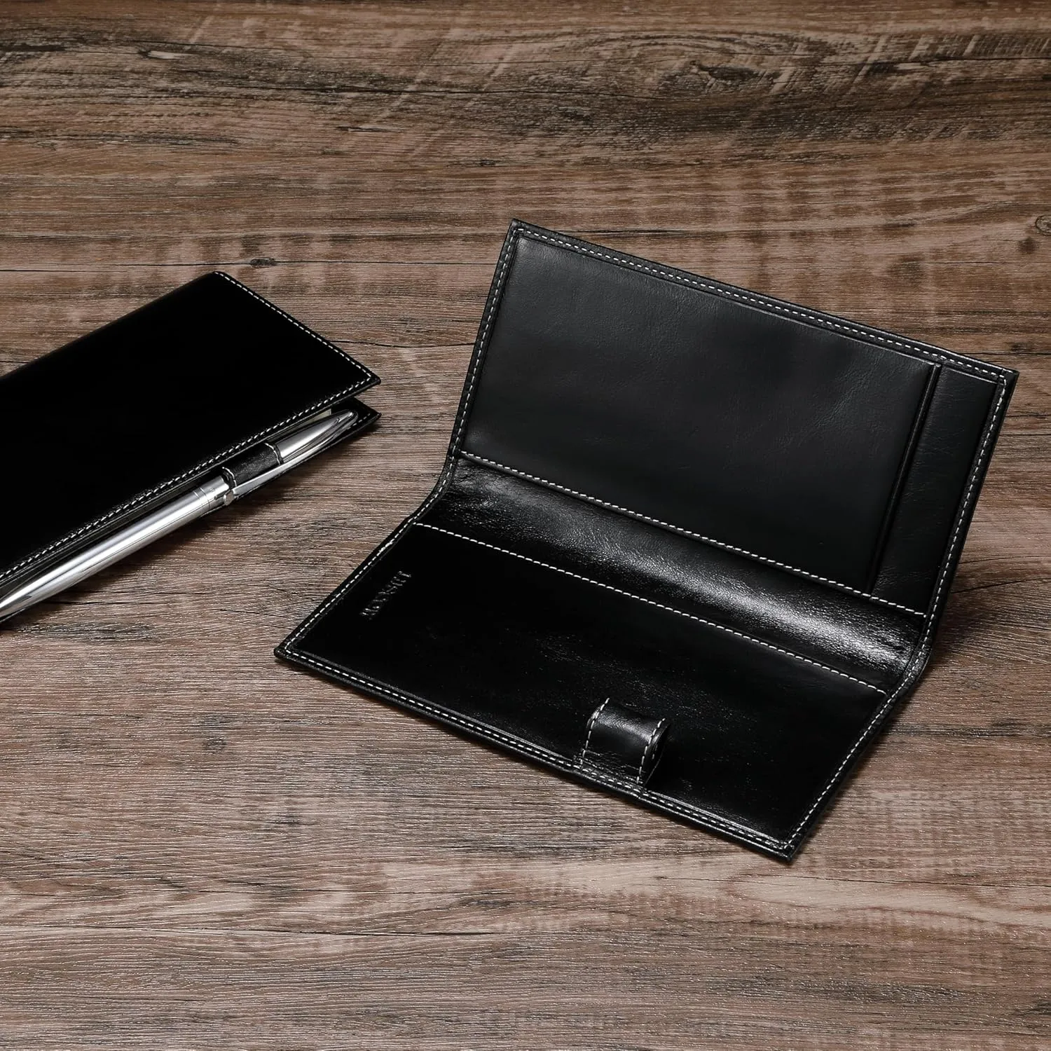 HISCOW Supple Leather Checkbook Cover with Free Divider - Italian Calfskin