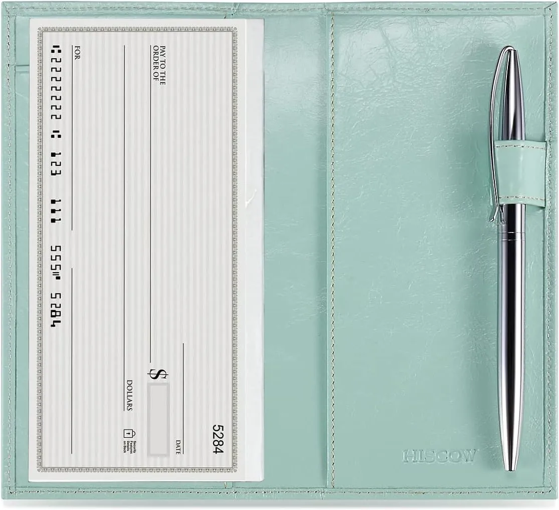 HISCOW Supple Leather Checkbook Cover with Free Divider - Italian Calfskin