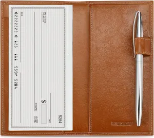 HISCOW Supple Leather Checkbook Cover with Free Divider - Italian Calfskin