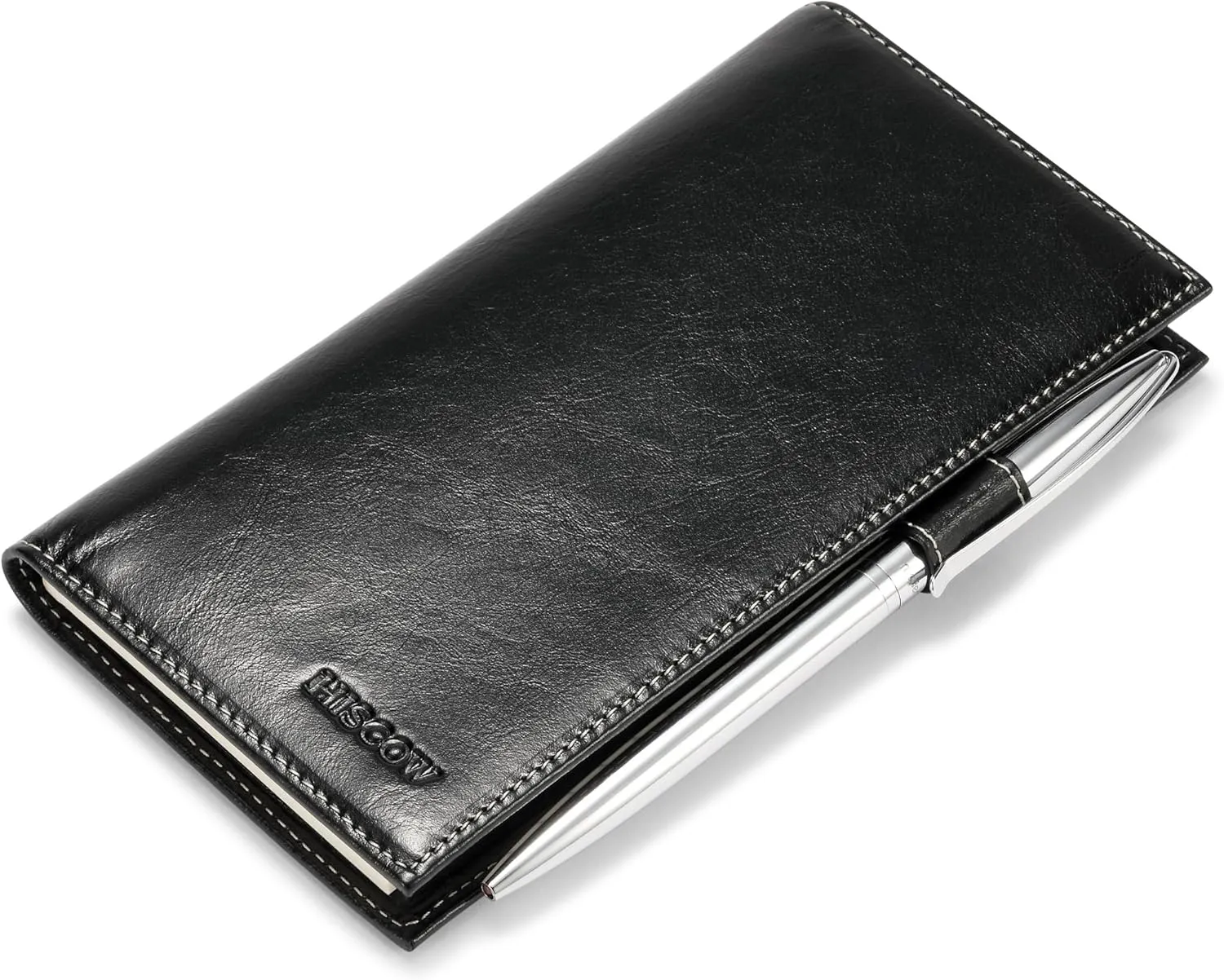 HISCOW Supple Leather Checkbook Cover with Free Divider - Italian Calfskin