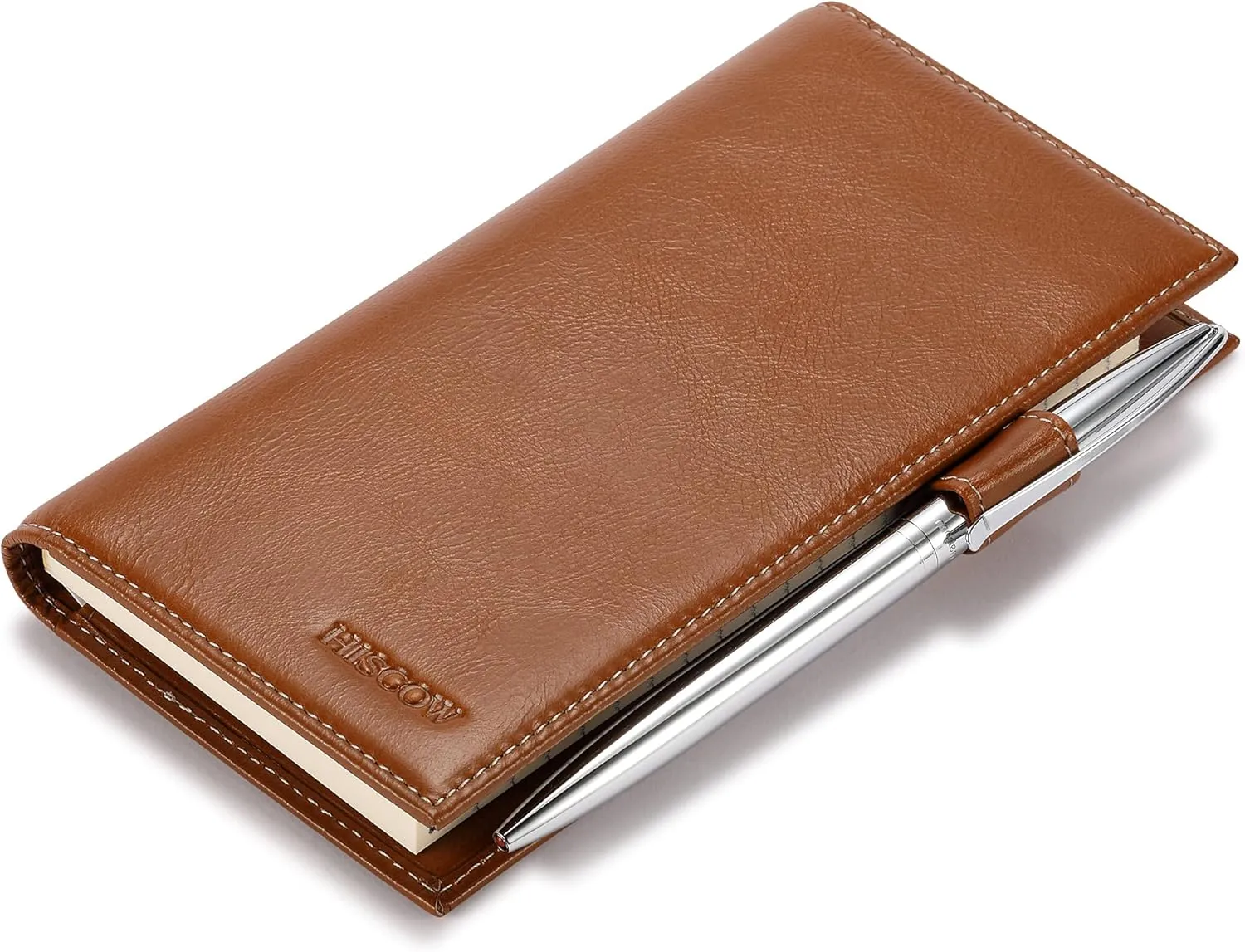 HISCOW Supple Leather Checkbook Cover with Free Divider - Italian Calfskin