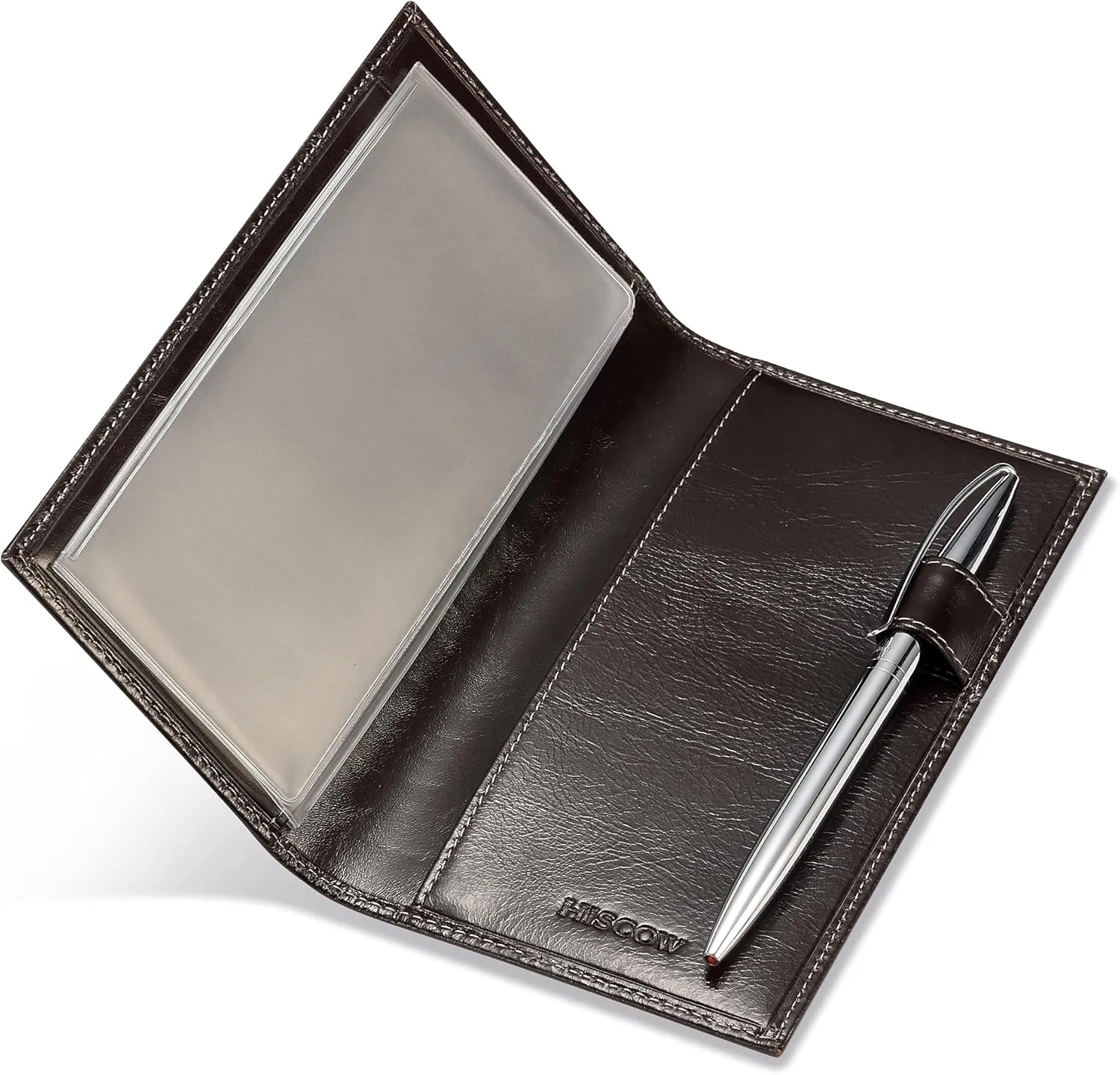 HISCOW Supple Leather Checkbook Cover with Free Divider - Italian Calfskin