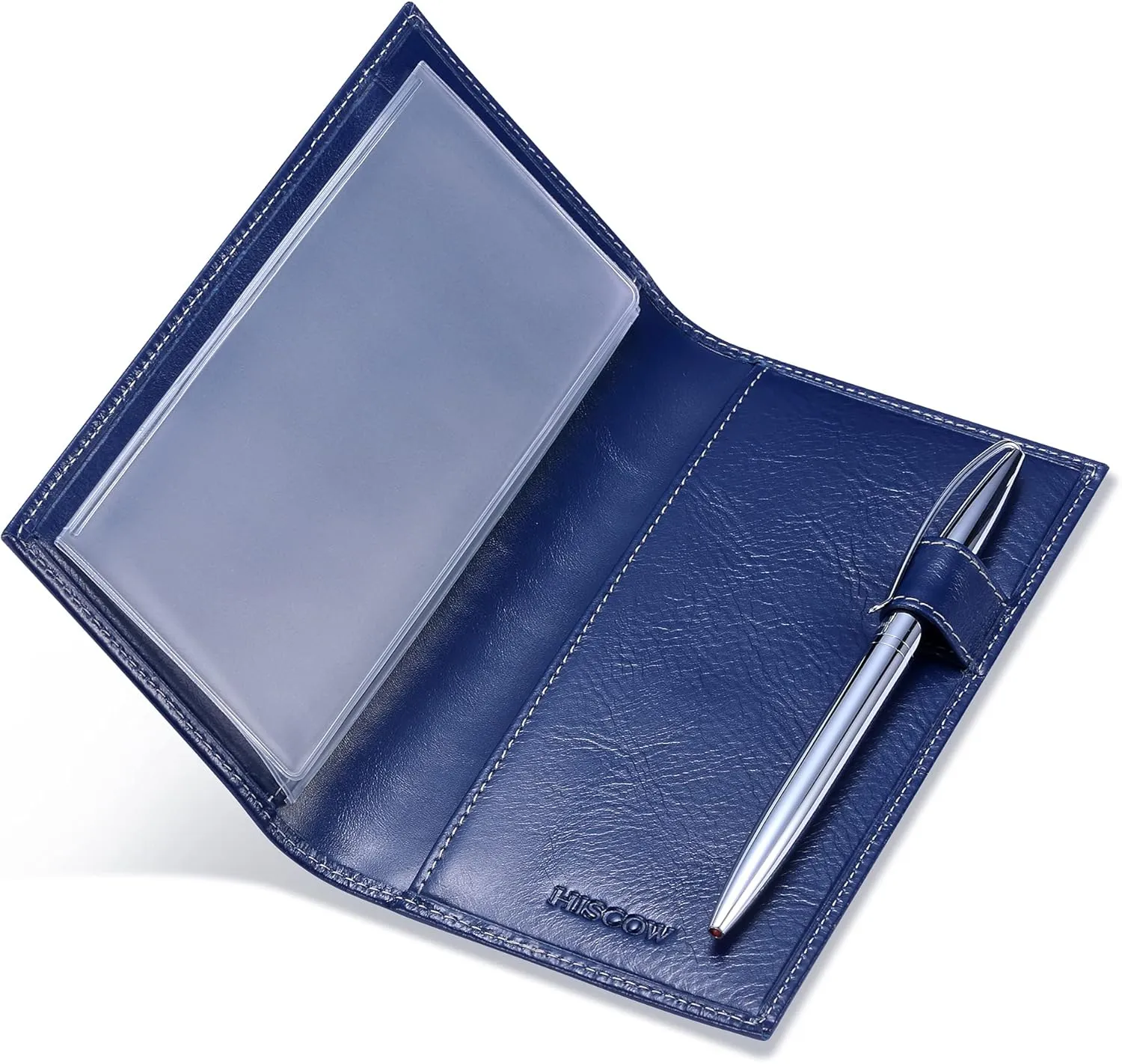 HISCOW Supple Leather Checkbook Cover with Free Divider - Italian Calfskin