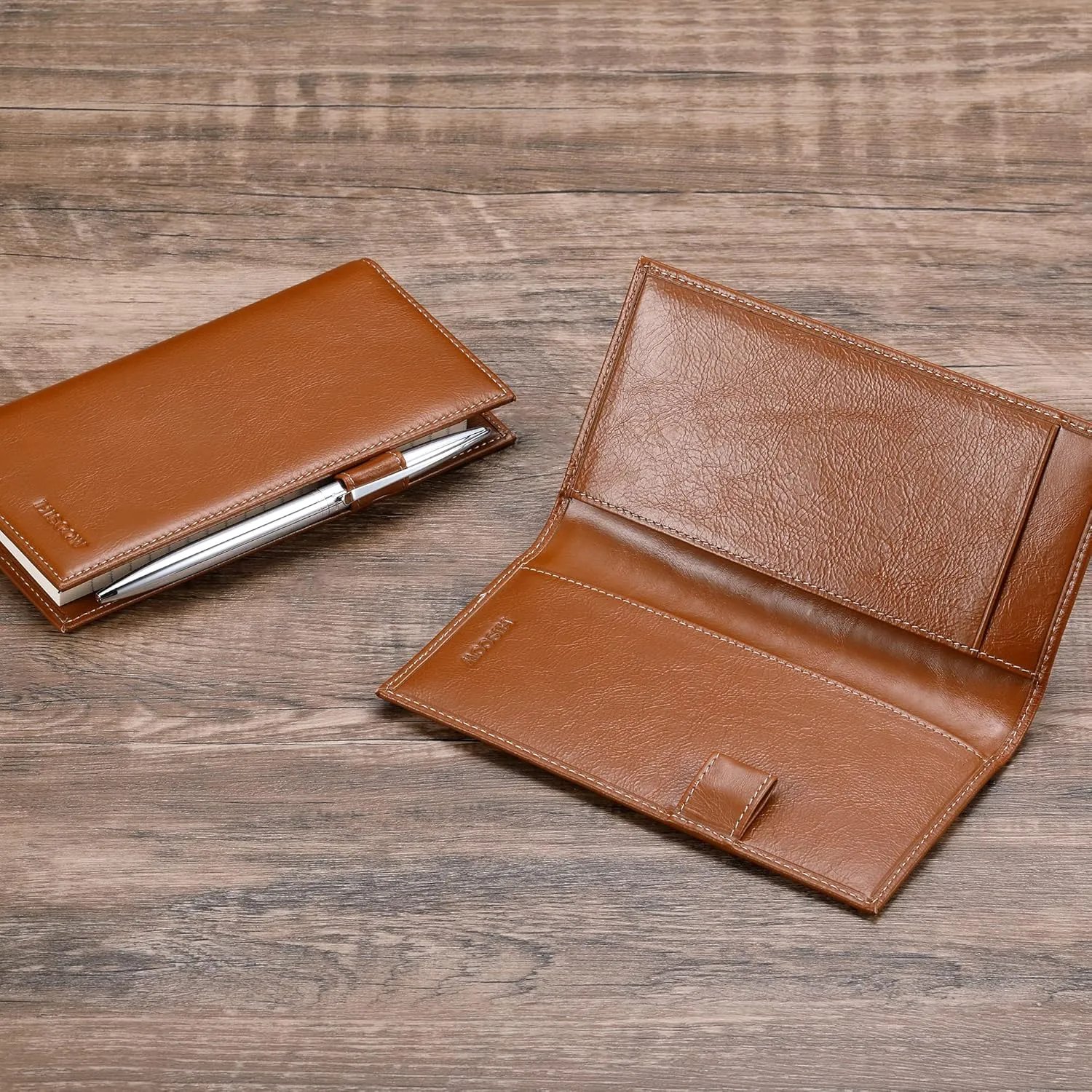 HISCOW Supple Leather Checkbook Cover with Free Divider - Italian Calfskin