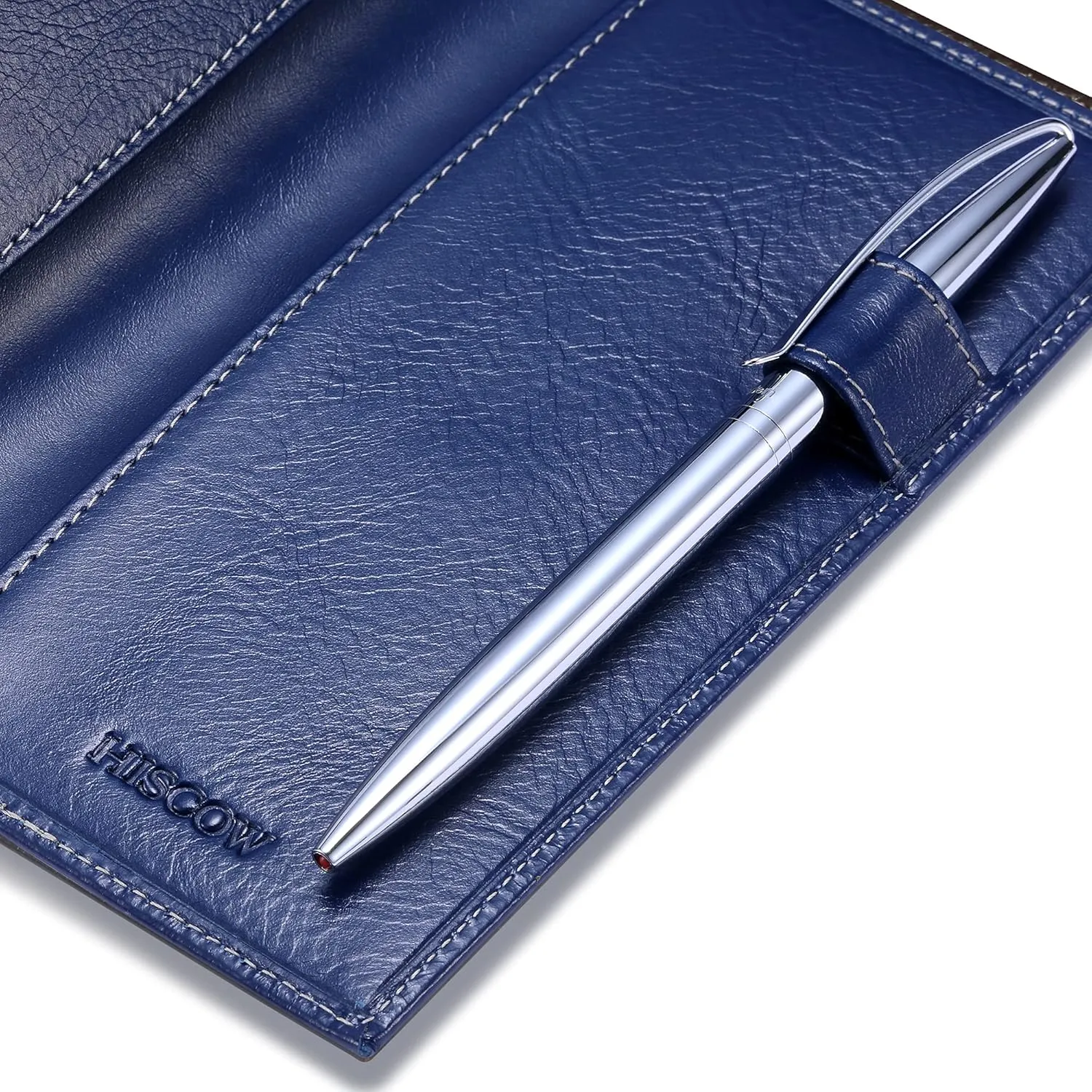 HISCOW Supple Leather Checkbook Cover with Free Divider - Italian Calfskin