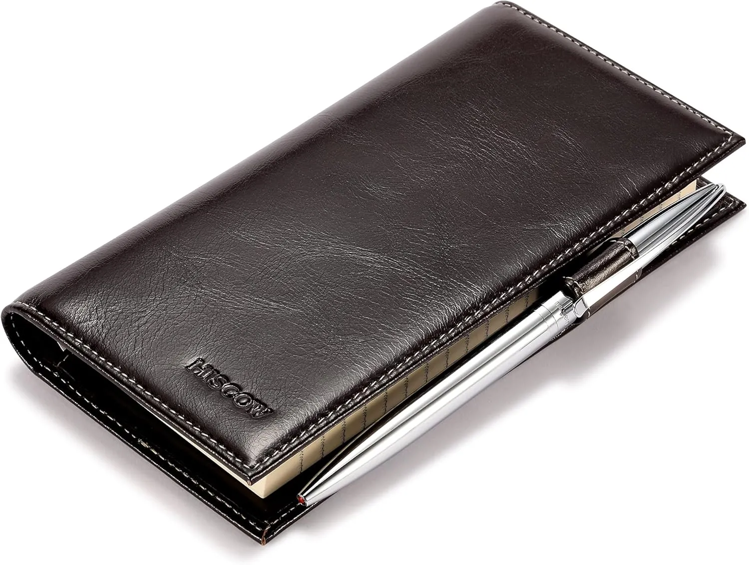 HISCOW Supple Leather Checkbook Cover with Free Divider - Italian Calfskin