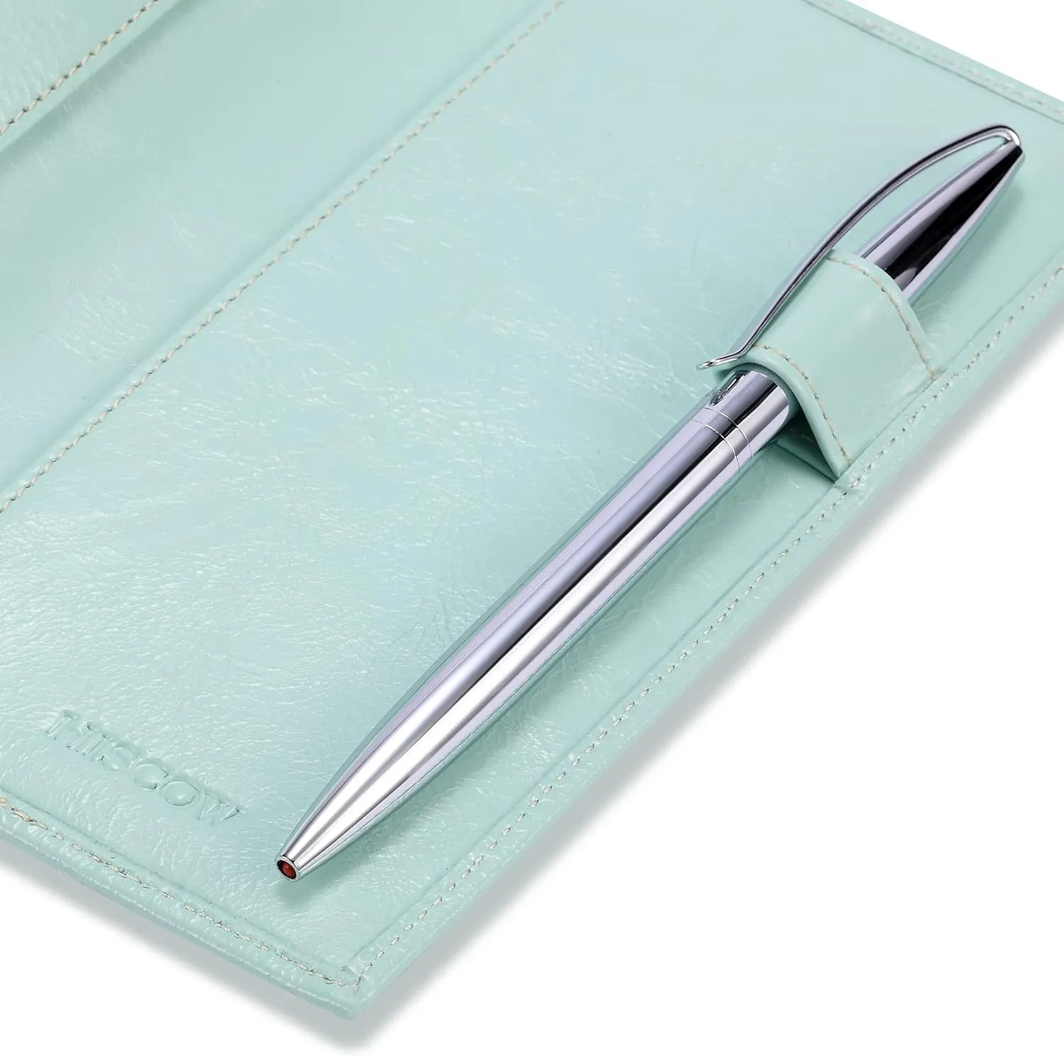 HISCOW Supple Leather Checkbook Cover with Free Divider - Italian Calfskin