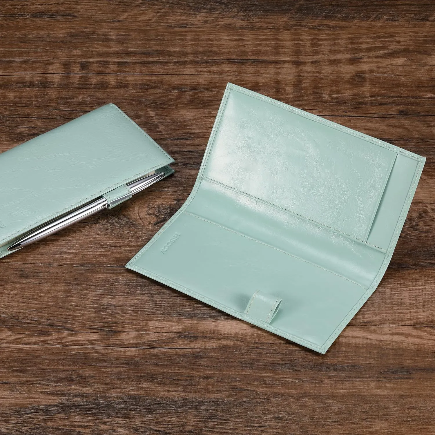 HISCOW Supple Leather Checkbook Cover with Free Divider - Italian Calfskin