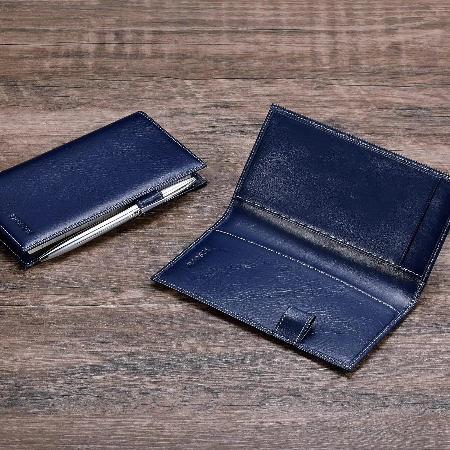 HISCOW Supple Leather Checkbook Cover with Free Divider - Italian Calfskin