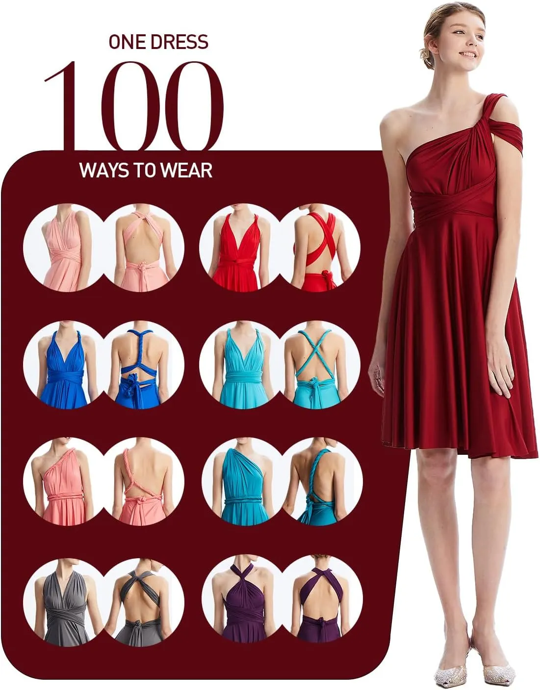 Infinity Dress with Bandeau, Convertible Short Bridesmaid Dress