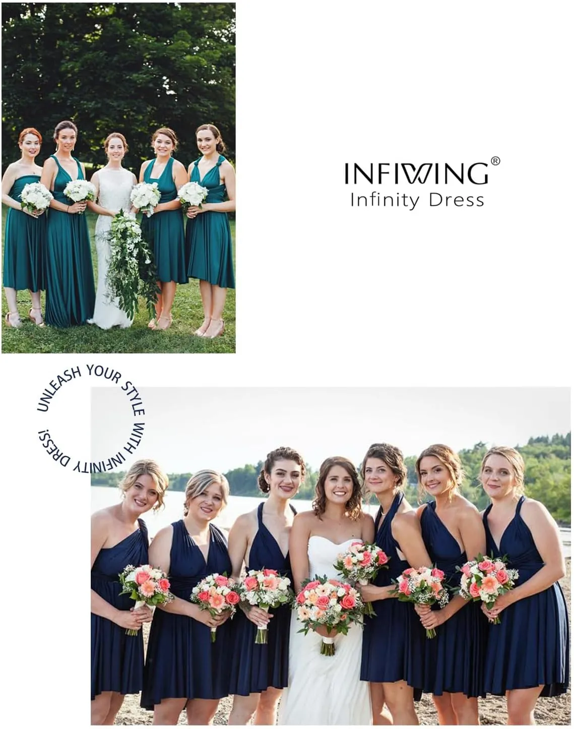 Infinity Dress with Bandeau, Convertible Short Bridesmaid Dress