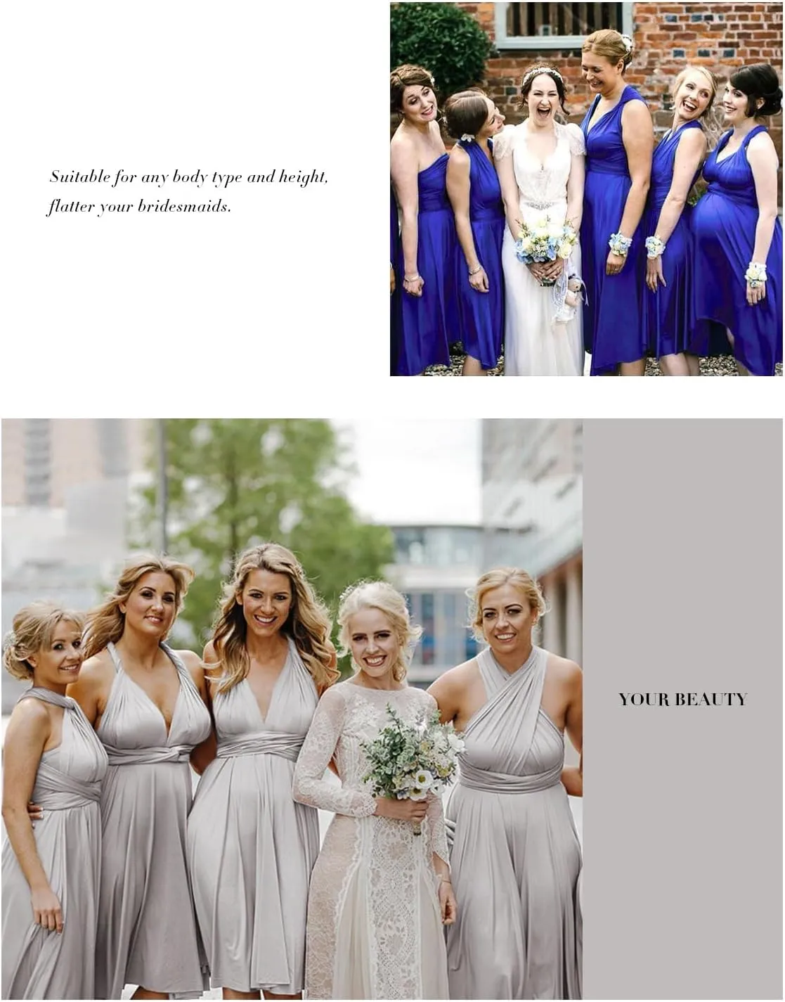 Infinity Dress with Bandeau, Convertible Short Bridesmaid Dress
