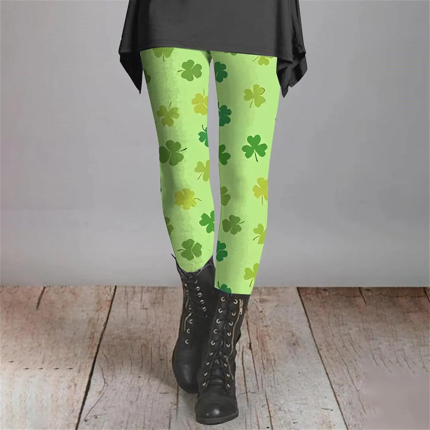 Irish's Butterfly Leggings for Women Green Pattern Leg Leggings Soft Leggings Women with Pockets