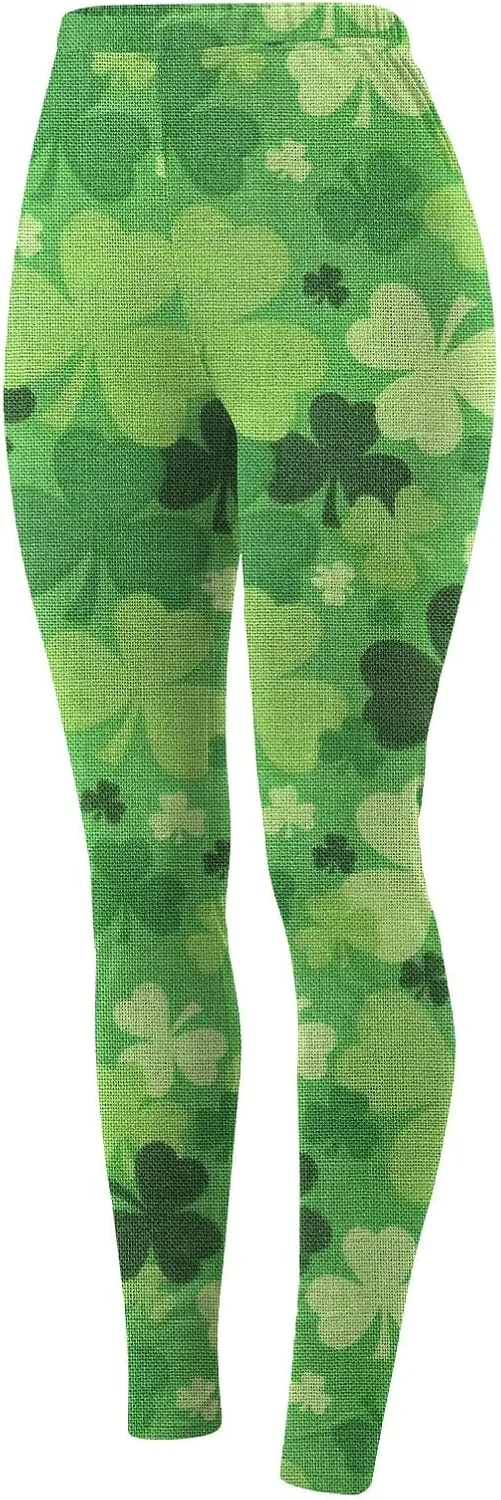 Irish's Butterfly Leggings for Women Green Pattern Leg Leggings Soft Leggings Women with Pockets
